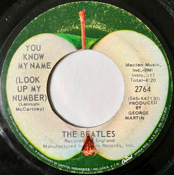 The Beatles : Let It Be / You Know My Name (Look Up The Number) (7", Single)