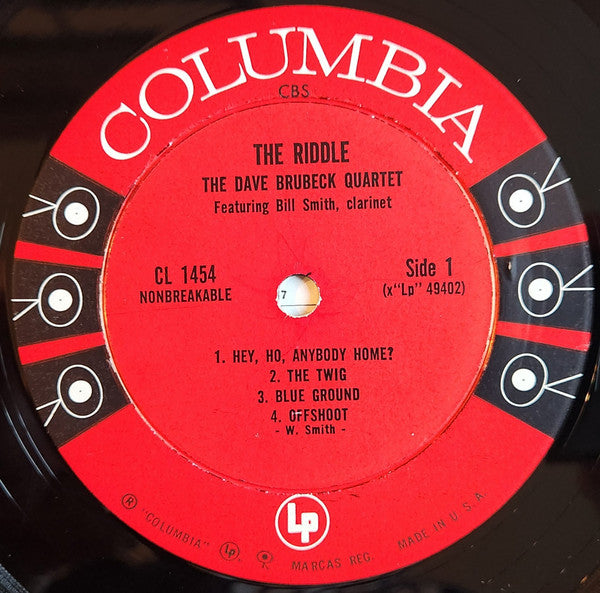 The Dave Brubeck Quartet : The Riddle (LP, Album, Mono, Ter)