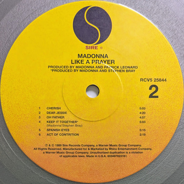 Madonna : Like A Prayer (LP, Album, Ltd, RE, Sil)