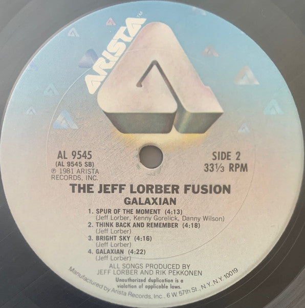 The Jeff Lorber Fusion : Galaxian (LP, Album, Clu)