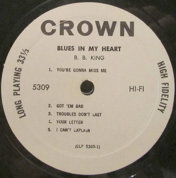 B.B. King : Blues In My Heart (LP, Album, Mono)