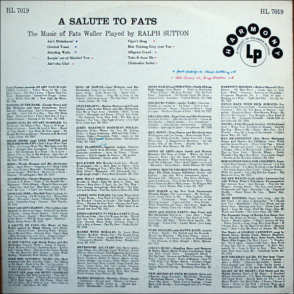 Ralph Sutton (2) : A Salute To Fats (LP, Album, Mono)