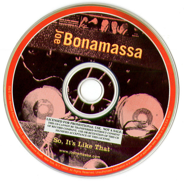 Joe Bonamassa : So, It's Like That (CD, Album, Ltd, Promo)
