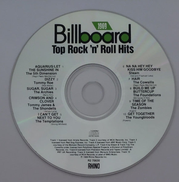 Various : Billboard Top Rock'N'Roll Hits - 1969 (CD, Comp, RM, RP)