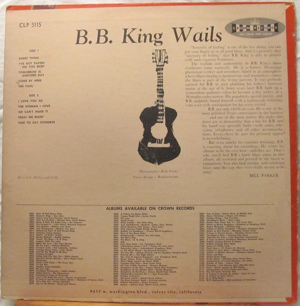 B.B. King Orchestra : B.B. King Wails (LP, Album)
