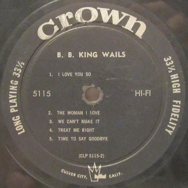 B.B. King Orchestra : B.B. King Wails (LP, Album)