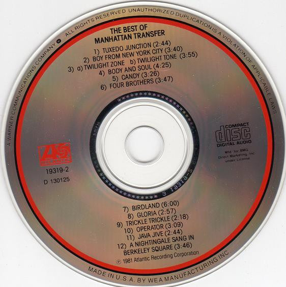 The Manhattan Transfer : The Best Of The Manhattan Transfer (CD, Comp, Club)