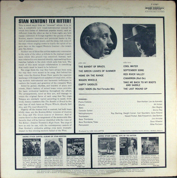 Tex Ritter / Stan Kenton : Stan Kenton! Tex Ritter! (LP, Mono, Scr)