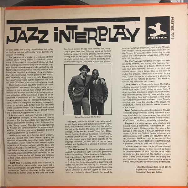 John Coltrane / Kenny Burrell / Jackie McLean / Mal Waldron : Jazz Interplay (2xLP, Comp, Mono, Gat)