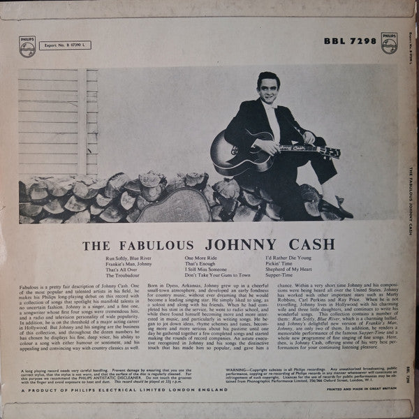 Johnny Cash : The Fabulous Johnny Cash (LP, Album, Mono)