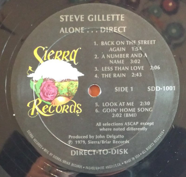 Steve Gillette : Alone... Direct (LP, Album, Dir)