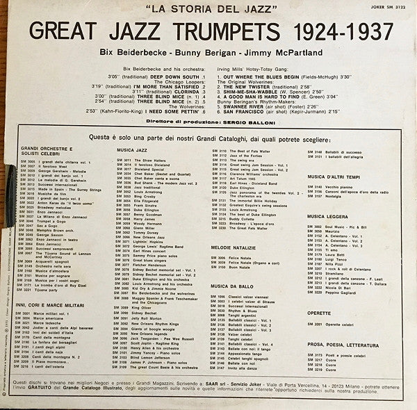 Bix Beiderbecke - Bunny Berigan - Jimmy McPartland : Great Jazz Trumpets 1924 - 1937 (LP, Comp)