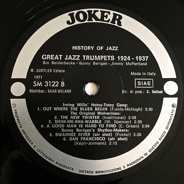 Bix Beiderbecke - Bunny Berigan - Jimmy McPartland : Great Jazz Trumpets 1924 - 1937 (LP, Comp)