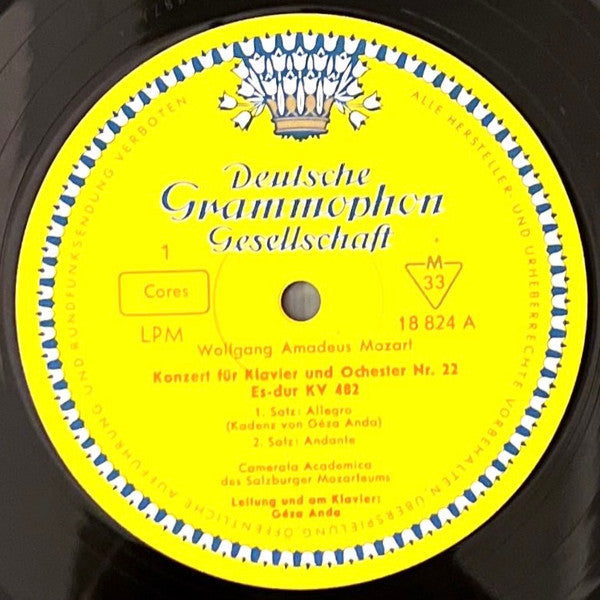 Wolfgang Amadeus Mozart, Géza Anda : Konzerte Für Klavier Und Orchester Nr. 22 Und Nr. 6 (LP, Album, Mono)