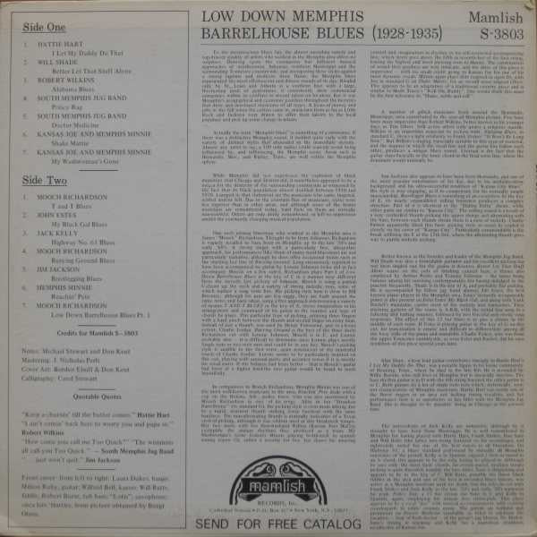 Various : Low Down Memphis Barrelhouse Blues (LP, Comp)