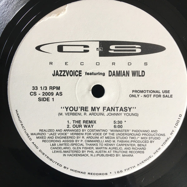 Jazz Voice Featuring Damian Wild : You're My Fantasy (12", Promo)