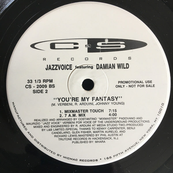 Jazz Voice Featuring Damian Wild : You're My Fantasy (12", Promo)