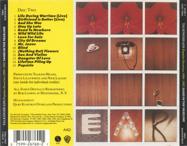 Talking Heads : Popular Favorites 1976-1992 Sand In The Vaseline (2xCD, Comp, RM, ARC)