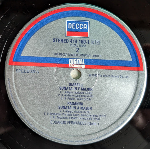 Eduardo Fernández : Legnani • Giuliani • Diabelli • Paganini • Sor (LP)