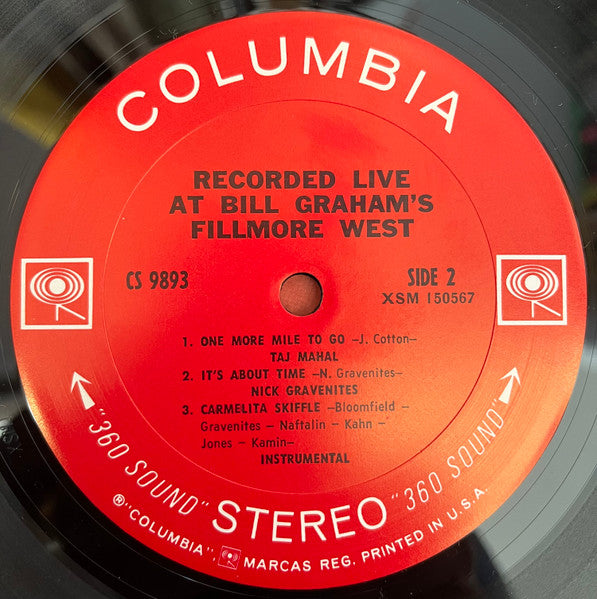 Various : Live At Bill Graham's Fillmore West (LP, Album)