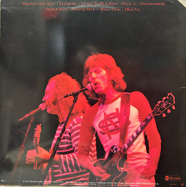 Crosby & Nash : Live (LP, Album, San)