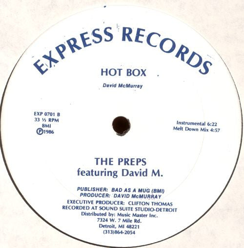 The Preps Featuring David McMurray : Hot Box (12")