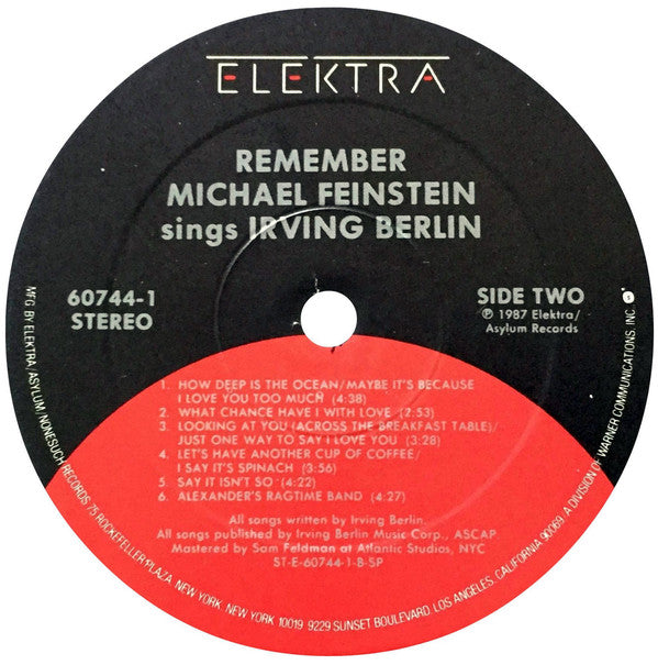 Michael Feinstein Sings Irving Berlin : Remember (LP, Album)