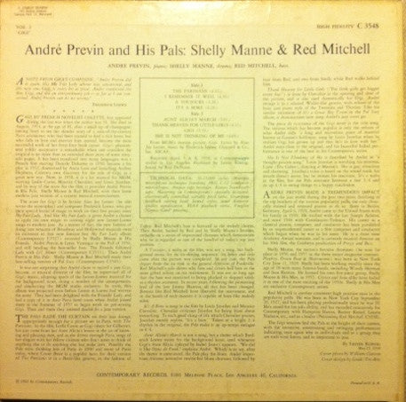 André Previn & His Pals : Modern Jazz Performances Of Songs From Gigi (LP, Album)