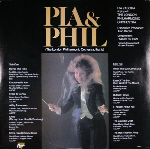 Pia Zadora With The London Philharmonic Orchestra : Pia & Phil (LP, Album, Pit)