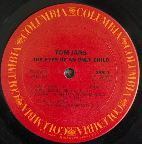 Tom Jans : The Eyes Of An Only Child (LP, Album, San)
