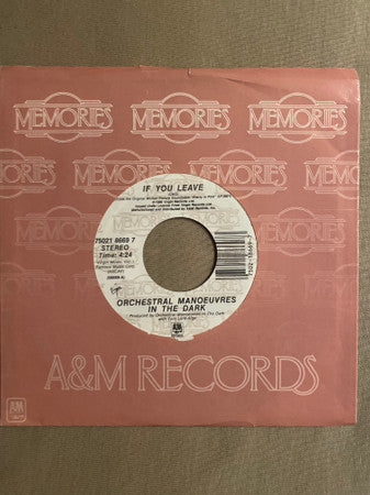 Orchestral Manoeuvres In The Dark : If You Leave / Secret (7", Single, RE, bar)