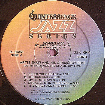 Artie Shaw And His Gramercy Five : Artie Shaw & His Gramercy Five (LP, Album, Comp, Mono, RE)