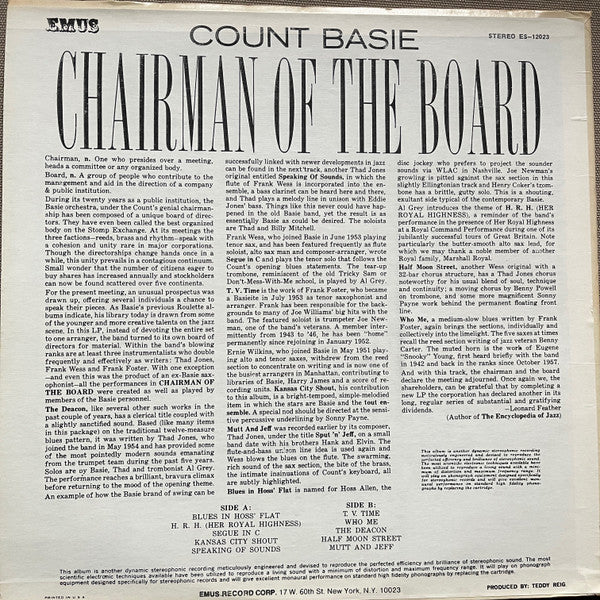 Count Basie : Chairman Of The Board (LP, Album, Bes)