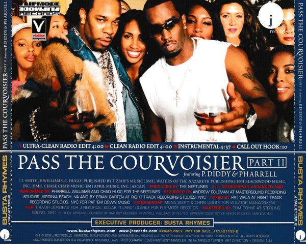 Busta Rhymes Feat. P. Diddy & Pharrell* : Pass The Courvoisier Part II (CD, Single, Promo)