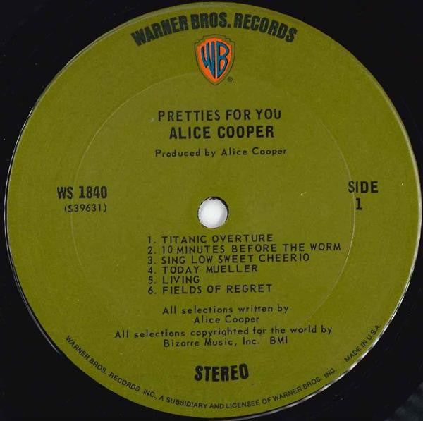 Alice Cooper : Pretties For You (LP, Album, RE)