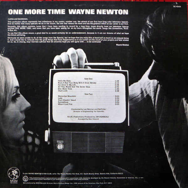 Wayne Newton : One More Time (LP, Mono, Promo)