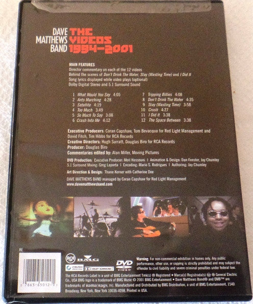 Dave Matthews Band : The Videos 1994-2001 (DVD-V, Comp, RE, Multichannel, Dol)