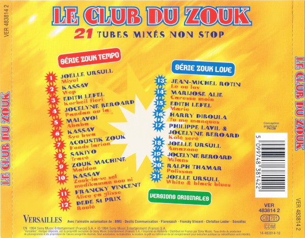 Various : Le Club Du Zouk - 21 Tubes Zouk Mixés Non Stop (CD, Comp, Mixed)