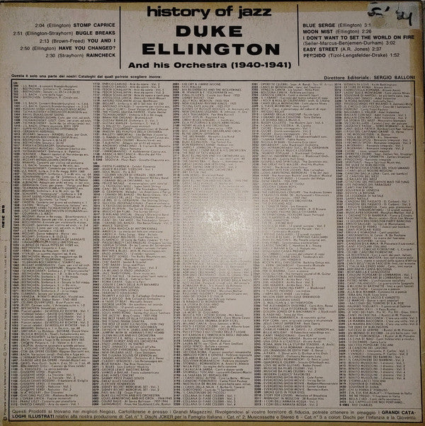Duke Ellington And His Orchestra : Duke Ellington And His Orchestra 1940-1941 (LP, Comp)