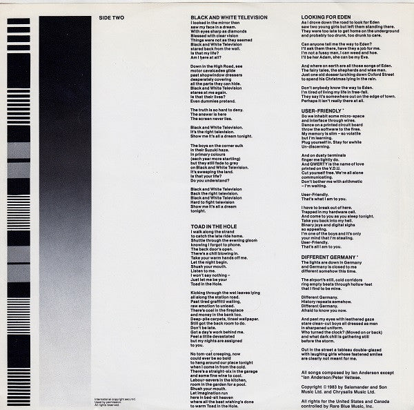 Ian Anderson : Walk Into Light (LP, Album, Car)