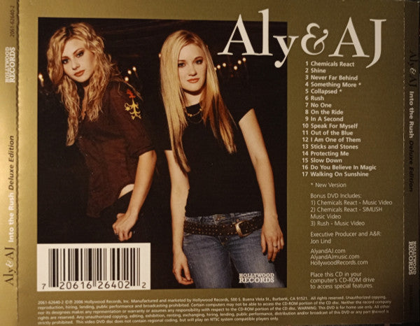 Aly & AJ : Into The Rush (CD, Album, Dlx + DVD-V)