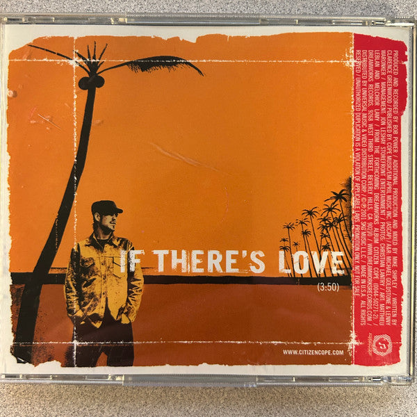 Citizen Cope : If There's Love (CD, Single, Promo)