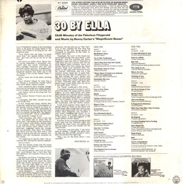Ella Fitzgerald : 30 By Ella (LP, Album, Los)