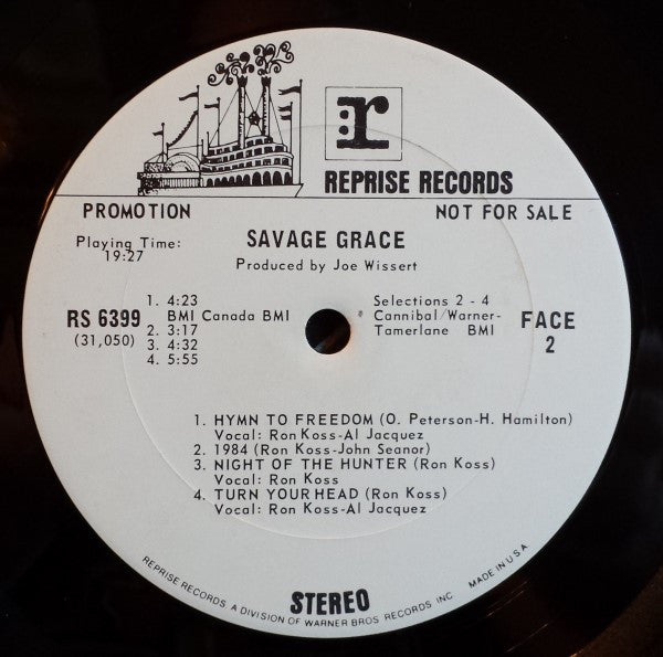 Savage Grace (2) : Savage Grace (LP, Album, Promo)