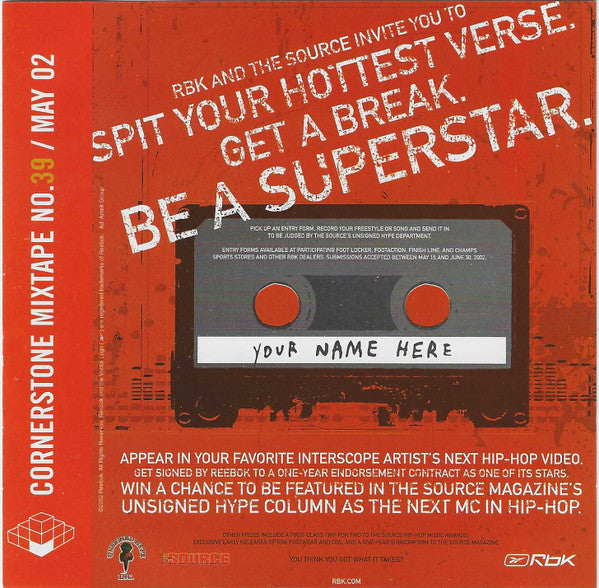 DJ Kutt (2), DJ Cass, Various : Cornerstone Mixtape - #39 / May '02 (CD, Mixed, Mixtape, Promo + CD, Comp, Promo)
