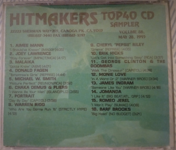 Various : Hitmakers Top 40 CD Sampler Volume 86 May 28, 1993 (CD, Comp, Promo, Smplr)
