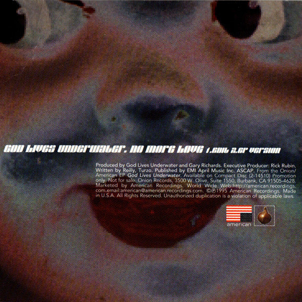 God Lives Underwater : No More Love (CD, Single, Promo)