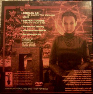 Cradle Of Filth : Babalon A.D. (So Glad For The Madness) (DVD-V, Single, Promo, NTSC)