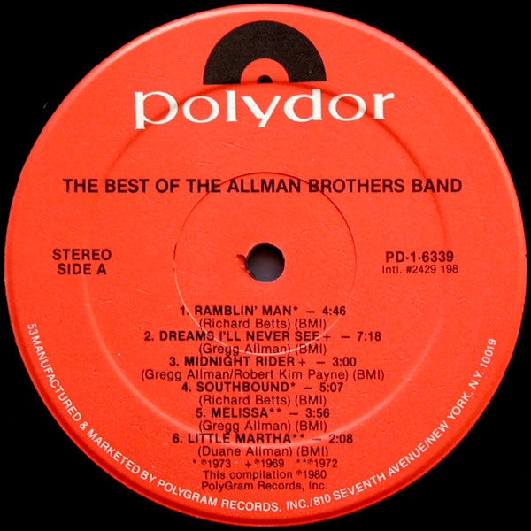 The Allman Brothers Band : The Best Of The Allman Brothers Band (LP, Comp, RE, 11 )