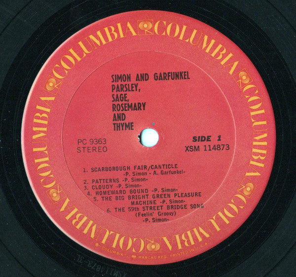 Simon & Garfunkel : Parsley, Sage, Rosemary And Thyme (LP, Album, RE, Ter)